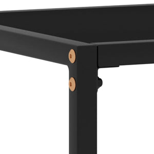 vidaXL Console Table Black 39.4"x13.8"x29.5" Tempered Glass-3