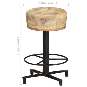 vidaXL Bar Stool Bar Seat Counter Height Island Stool for Pub Solid Mango Wood-2