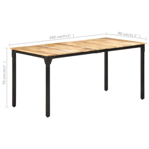 vidaXL Dining Table Kitchen Table Dining Room Dinner Table Rough Mango Wood-10