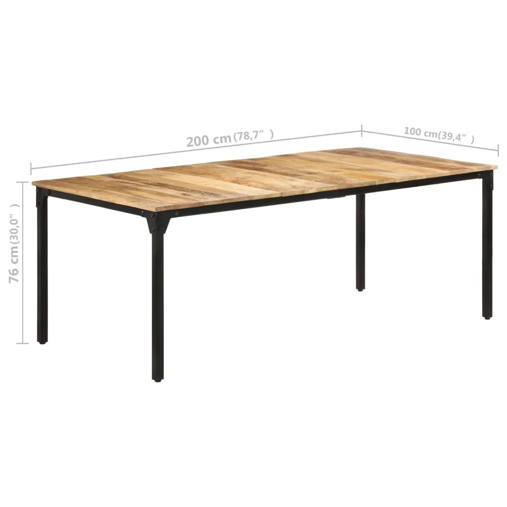 vidaXL Dining Table Kitchen Table Dining Room Dinner Table Rough Mango Wood-22