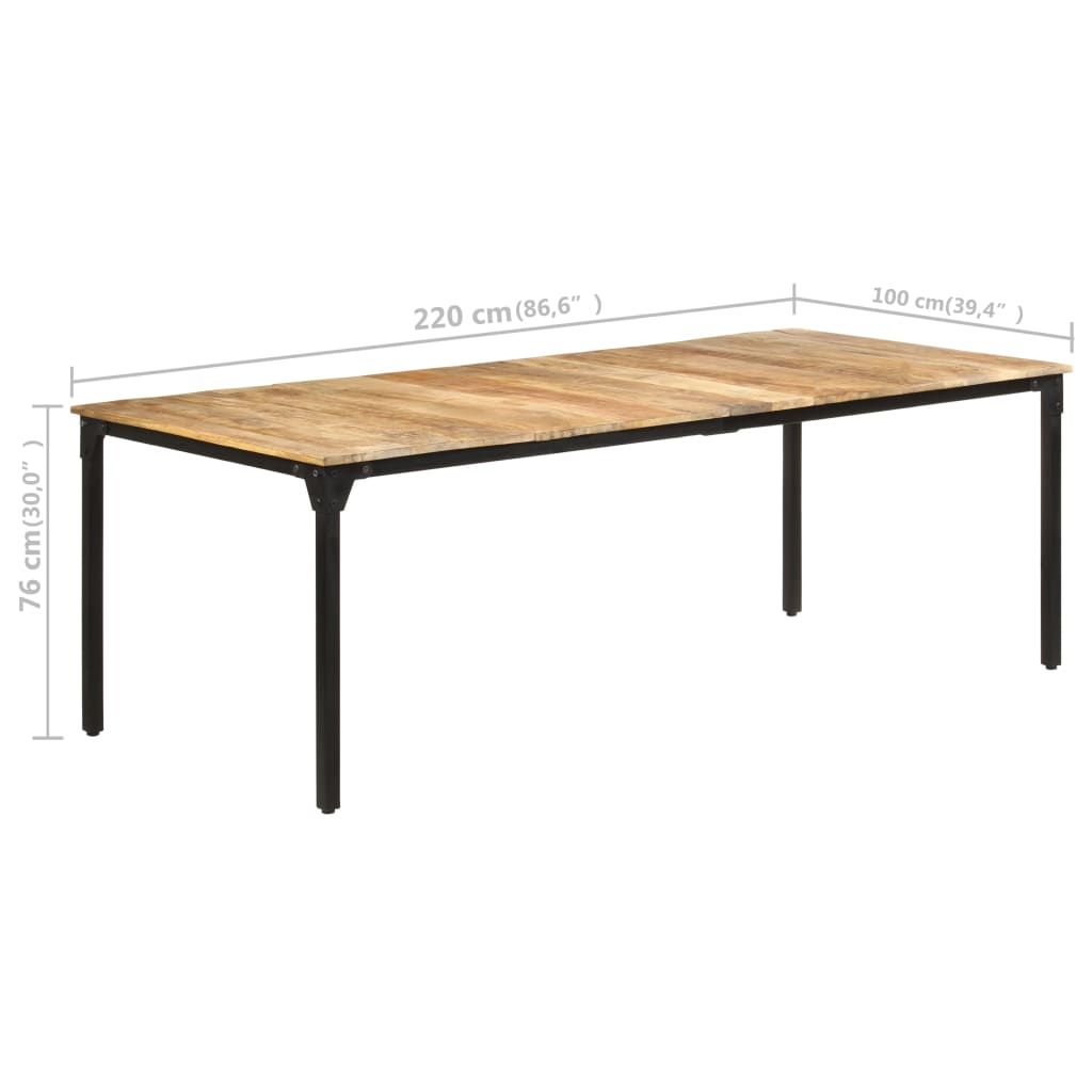 vidaXL Dining Table Kitchen Table Dining Room Dinner Table Rough Mango Wood-28