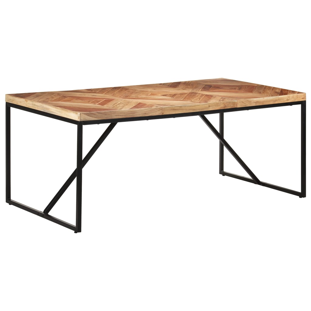 vidaXL Dining Table Kitchen Dining Room Table Solid Acacia and Mango Wood-1