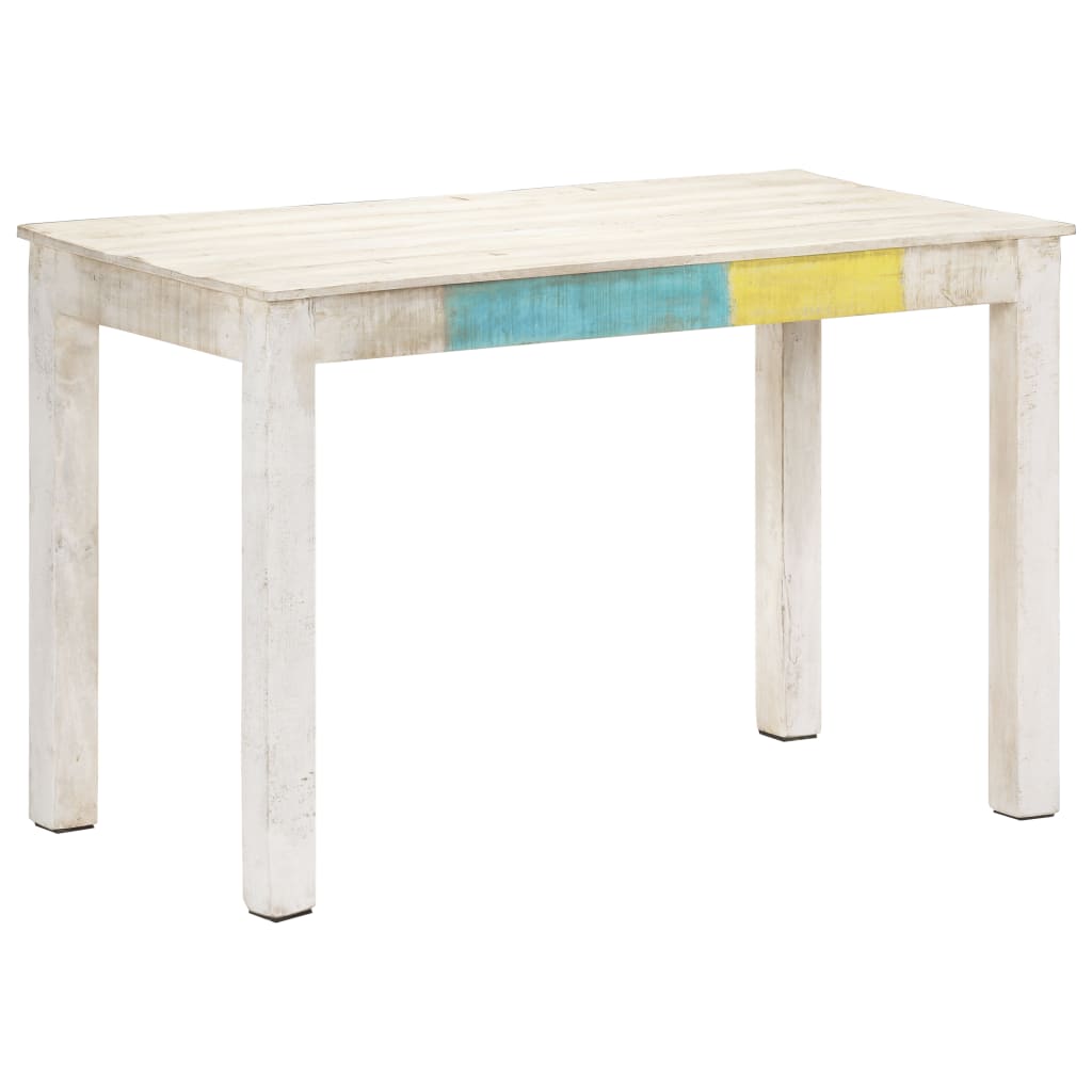 vidaXL Dining Table Kitchen Table Dining Room Table White Solid Mango Wood-10