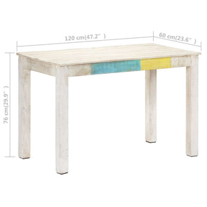 vidaXL Dining Table Kitchen Table Dining Room Table White Solid Mango Wood-3