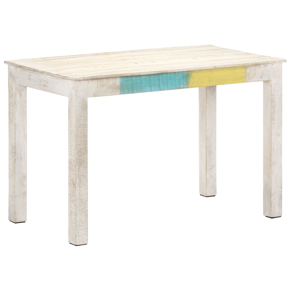 vidaXL Dining Table Kitchen Table Dining Room Table White Solid Mango Wood-14