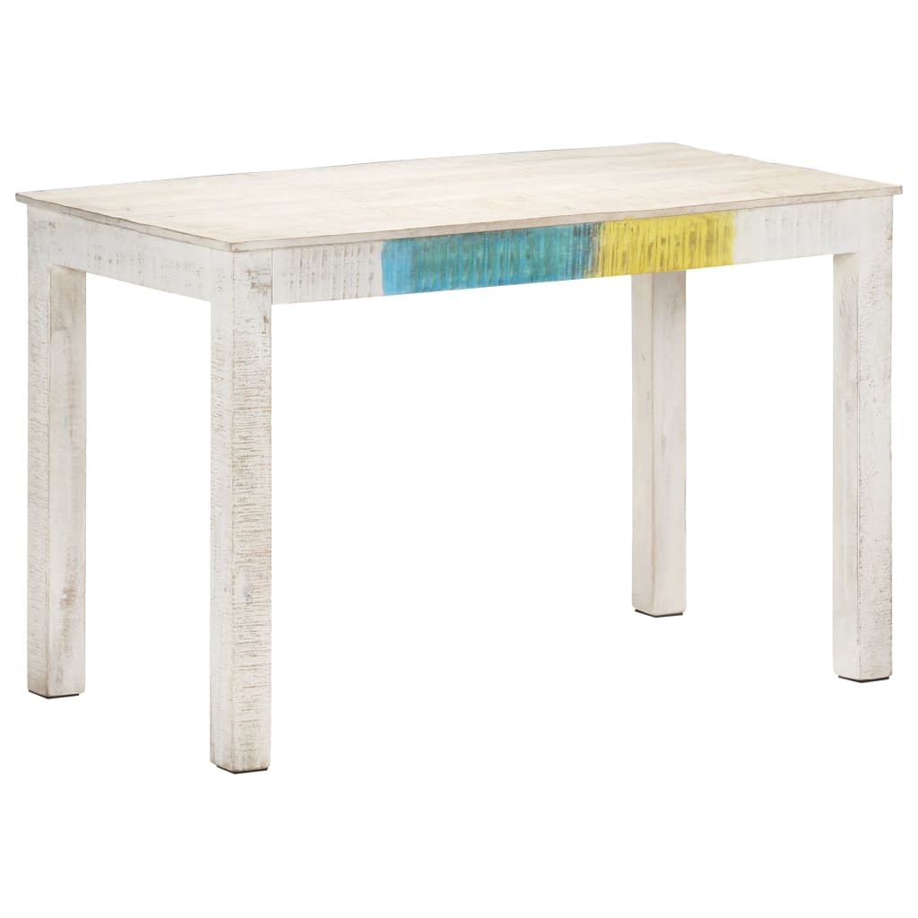vidaXL Dining Table Kitchen Table Dining Room Table White Solid Mango Wood-16