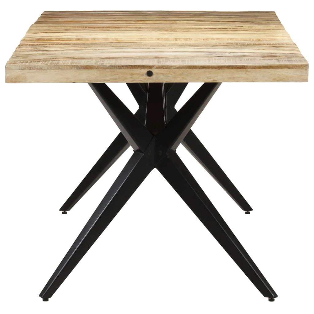 vidaXL Dining Table 63"x31.5"x29.9" Rough Mango Wood-0