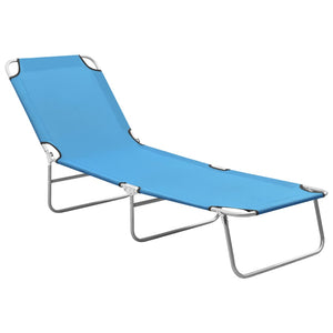 vidaXL Patio Lounge Chair Folding Sunlounger Outdoor Poolside Sunbed Steel-1