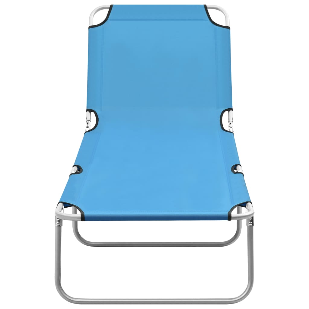 vidaXL Patio Lounge Chair Folding Sunlounger Outdoor Poolside Sunbed Steel-6