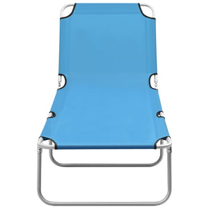 vidaXL Patio Lounge Chair Folding Sunlounger Outdoor Poolside Sunbed Steel-6