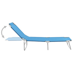 vidaXL Patio Lounge Chair Folding Sunlounger Outdoor Poolside Sunbed Steel-11