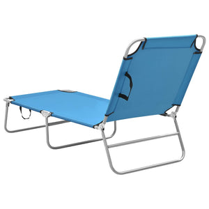 vidaXL Patio Lounge Chair Folding Sunlounger Outdoor Poolside Sunbed Steel-36