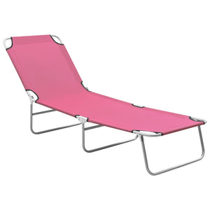 vidaXL Patio Lounge Chair Folding Sunlounger Outdoor Poolside Sunbed Steel-16