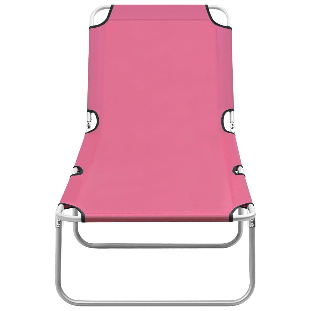 vidaXL Patio Lounge Chair Folding Sunlounger Outdoor Poolside Sunbed Steel-21