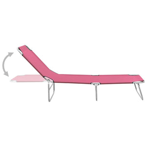 vidaXL Patio Lounge Chair Folding Sunlounger Outdoor Poolside Sunbed Steel-26