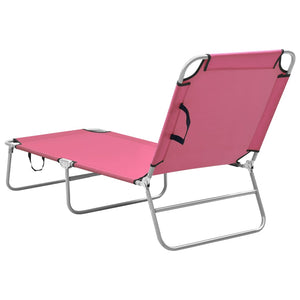 vidaXL Patio Lounge Chair Folding Sunlounger Outdoor Poolside Sunbed Steel-44