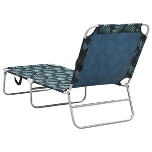 vidaXL Patio Lounge Chair Folding Sunlounger Outdoor Poolside Sunbed Steel-8