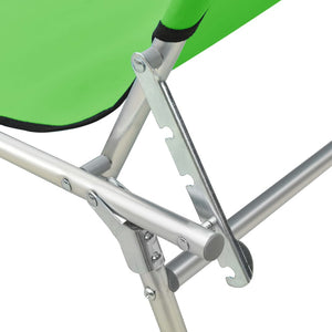 vidaXL Patio Lounge Chair Folding Sunlounger Porch Sunbed with Canopy Aluminum-6