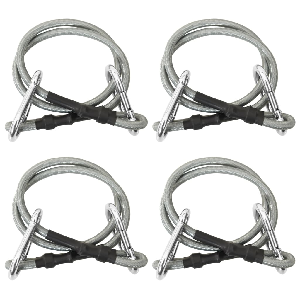 vidaXL Ropes with Carabiner 4 pcs Rubber-0