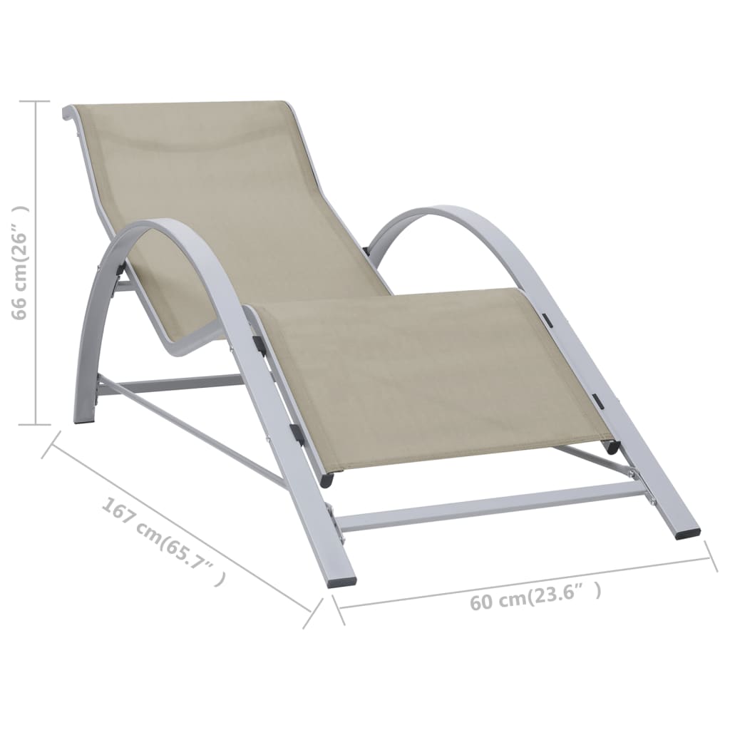 vidaXL Patio Lounge Chair Porch Poolside Sunbed Backyard Sunlounger Textilene-10