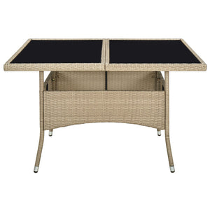 vidaXL Patio Outdoor Dining Table with Storage Solid Acacia Wood PE Rattan-10