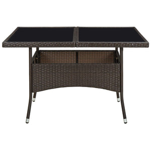 vidaXL Patio Outdoor Dining Table with Storage Solid Acacia Wood PE Rattan-11