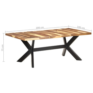 vidaXL Solid Wood Dining Table with Honey Finish Wooden Furniture Multi Sizes-12