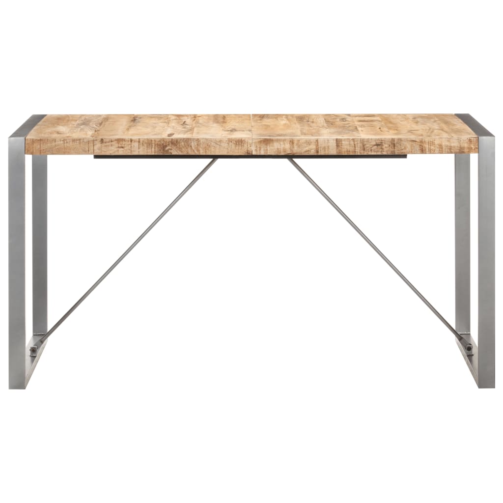 vidaXL Dining Table 55.1"x27.6"x29.5" Solid Rough Mango Wood-0