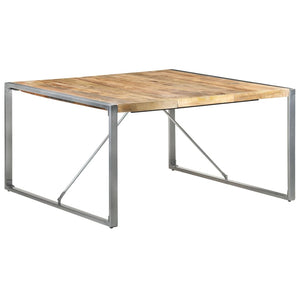 vidaXL Dining Table 55.1"x55.1"x29.5" Rough Mango Wood-6