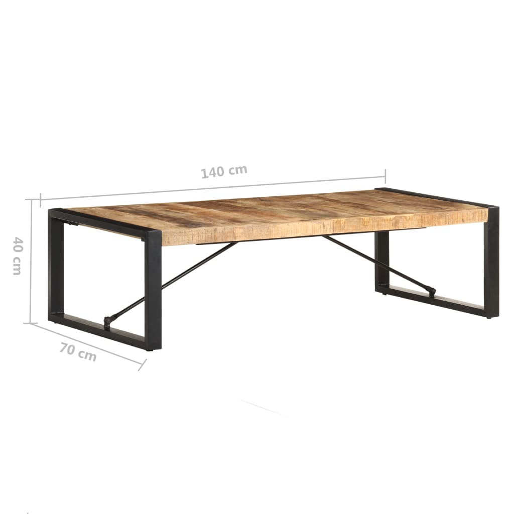 vidaXL Coffee Table 55.1"x27.6"x15.7" Rough Mango Wood-0