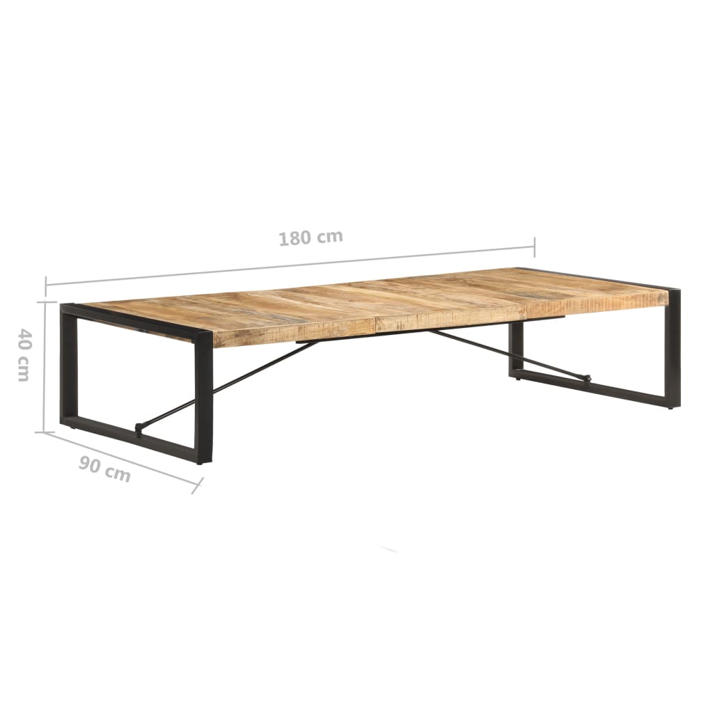 vidaXL Coffee Table 70.9"x35.4"x15.7" Rough Mango Wood-0