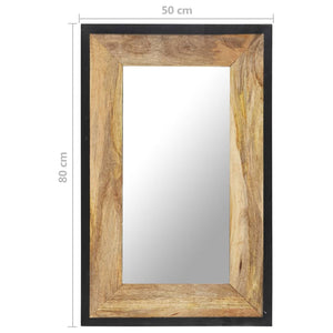 vidaXL Decorative Mirror Wall Mirror Bathroom Hallway Mirror Solid Mango Wood-2