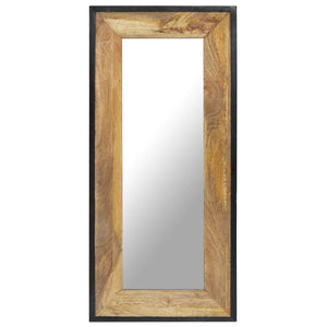 vidaXL Decorative Mirror Wall Mirror Bathroom Hallway Mirror Solid Mango Wood-15