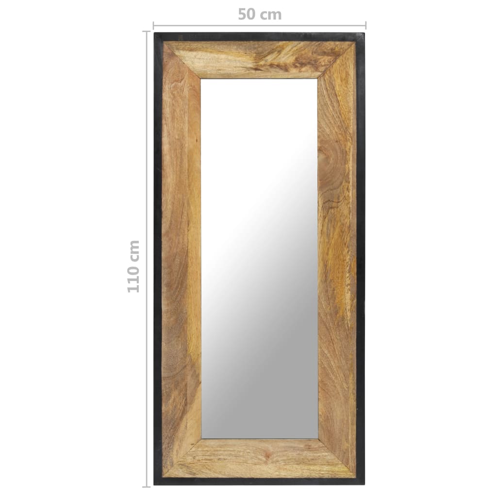 vidaXL Decorative Mirror Wall Mirror Bathroom Hallway Mirror Solid Mango Wood-20