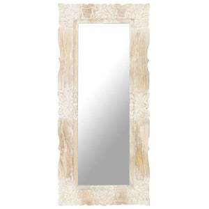 vidaXL Decorative Mirror Wall Bathroom Mirror Solid Mango Wood Hand Carved-30