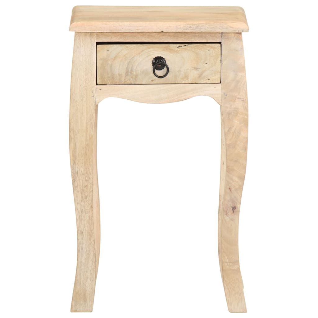 vidaXL Nightstand Bedside Cabinet Nightstand with Drawer Solid Mango Wood-4