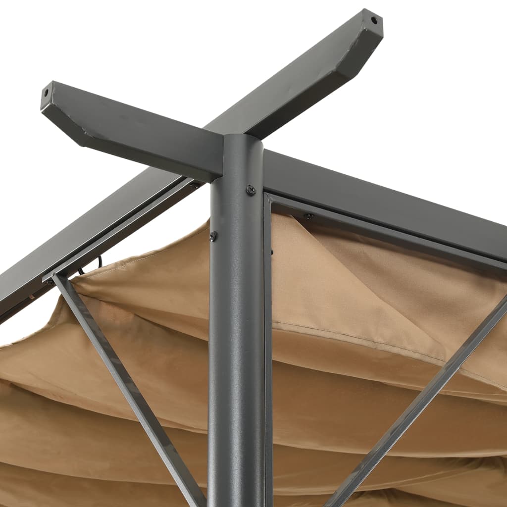 vidaXL Pergola Outdoor Pergola with Retractable Roof for Patio Deck Steel-13