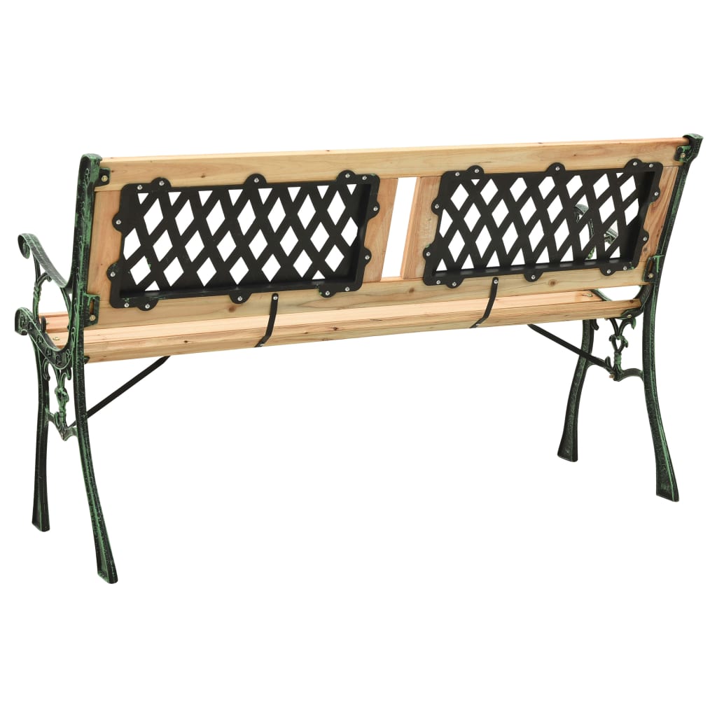 vidaXL Patio Bench 48" Cast Iron and Solid Firwood-3