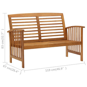 vidaXL Patio Furniture Set 2 Piece Bench Seat with Table Solid Wood Acacia-18