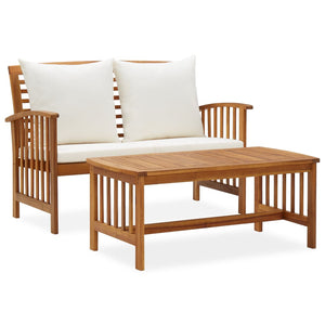 vidaXL Patio Furniture Set 2 Piece Bench Seat with Table Solid Wood Acacia-9