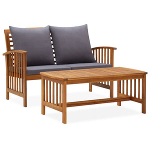 vidaXL Patio Furniture Set 2 Piece Bench Seat with Table Solid Wood Acacia-15