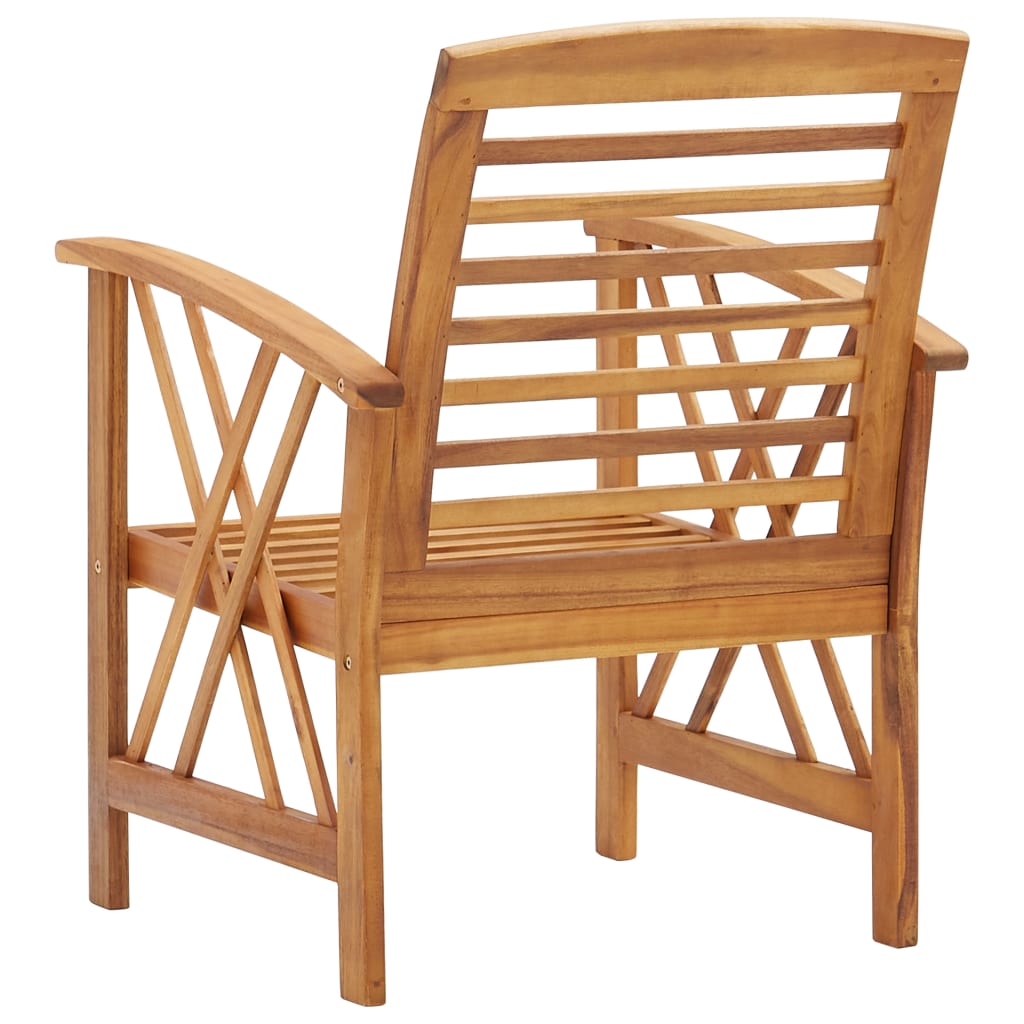vidaXL Patio Chairs 2 Pcs Patio Dining Chair with Armrest Solid Wood Acacia-0