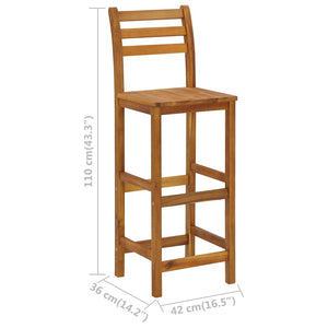 vidaXL Bar Stool Bar Seat Counter Height Stool for Kitchen Pub Solid Wood-7