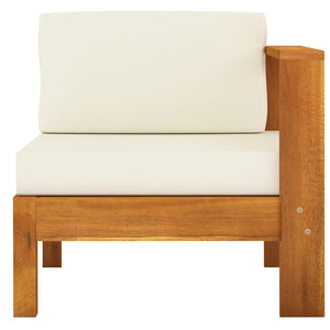 vidaXL Middle Sofa with 1 Armrest Cream White Solid Acacia Wood-1