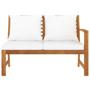 vidaXL Patio Bench 45.1" with Cream Cushion Solid Acacia Wood-1