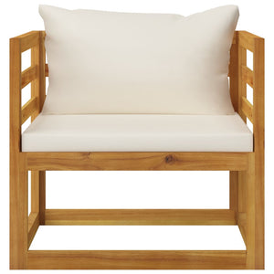 vidaXL Patio Chair with Cream Cushions Solid Acacia Wood-1