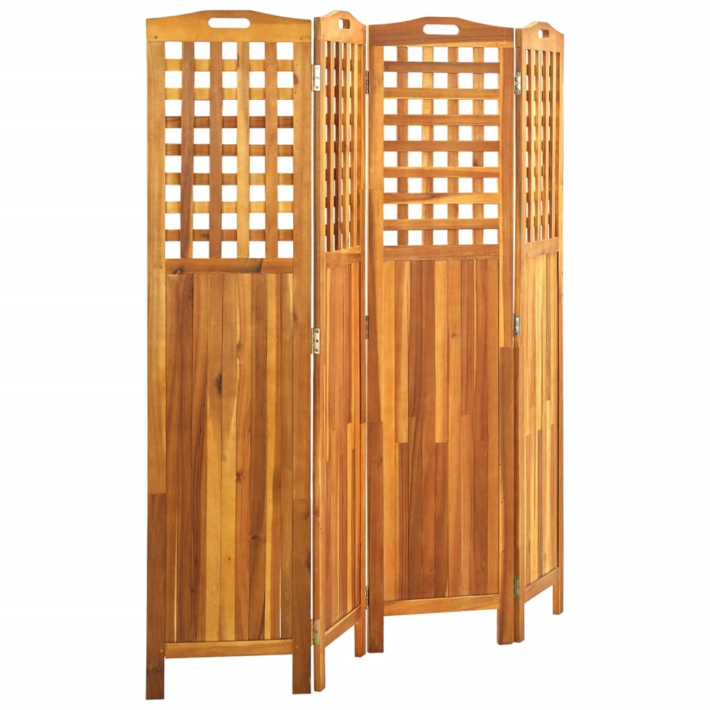 vidaXL Room Divider Freestanding Privacy Screen for Office Solid Wood Acacia-4