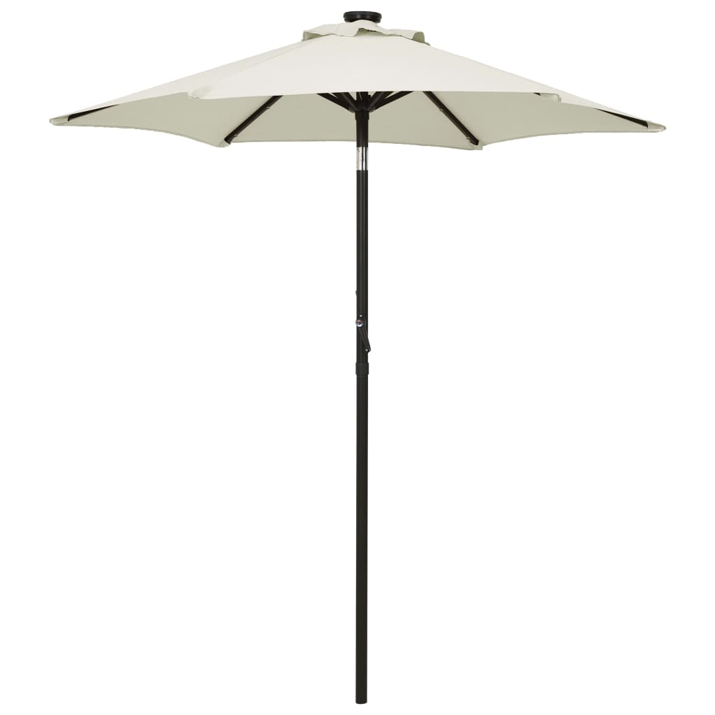 vidaXL Outdoor Umbrella Parasol with Solar LEDs Tilting Patio Sunshade Shelter-0