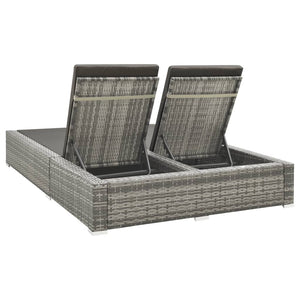 vidaXL Patio Bed Outdoor Wicker Daybed Double Chaise Lounge Bed Poly Rattan-17