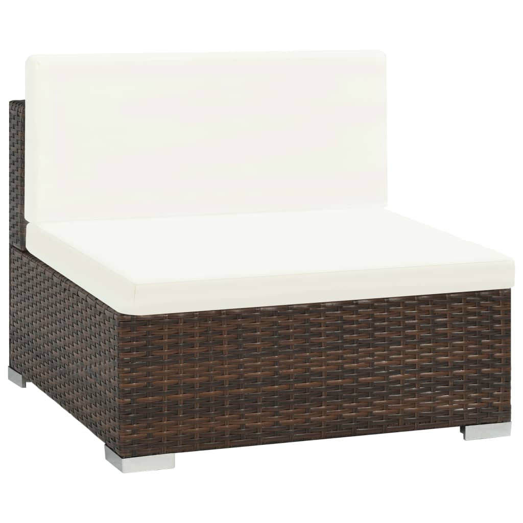vidaXL Patio Furniture Set 7 Piece Outdoor Sofa with Coffee Table Poly Rattan-8
